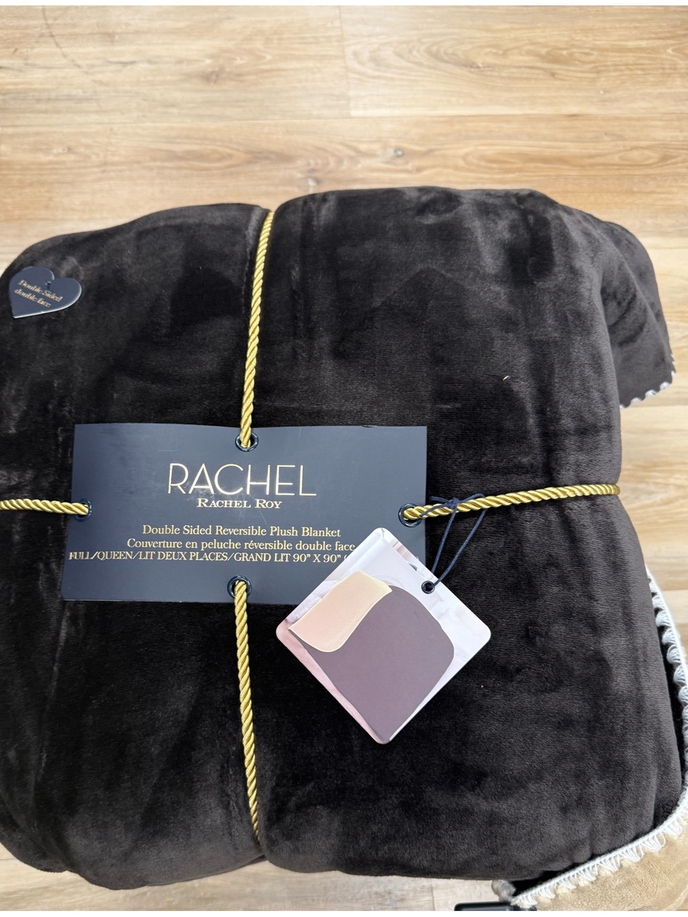 RACHEL Rachel Roy Reversible Plush Blanket